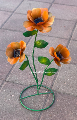 Yard Art Metal Flowers Sculpture 22"  MFLWRMS002
