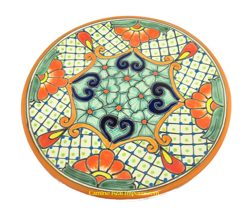 Mexican Wall Hanging Talavera pottery Plate 11" TP11022