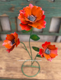 Yard Art Metal Flowers Sculpture 22"  MFLWRMS003