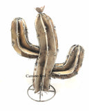 Metal Sahuaro Curved Cactus With Barb Wire Caminorealimports.com