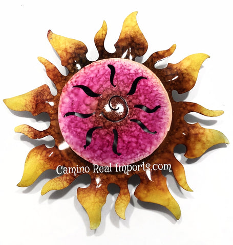 Wall Hanging Metal Sun 9" caminorealimports.com