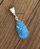 Sterling Silver Lapis Lazuli and Opal Pendant STSP006