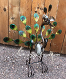 Metal Rock Rocking Peacock Yard Garden Ornament Caminorealimports.com