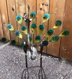Metal Rock Rocking Peacock Yard Garden Ornament Caminorealimports.com