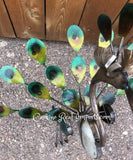 Metal Rock Rocking Peacock Yard Garden Ornament Caminorealimports.com